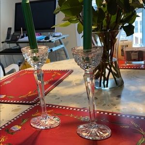 Waterford candle holders.